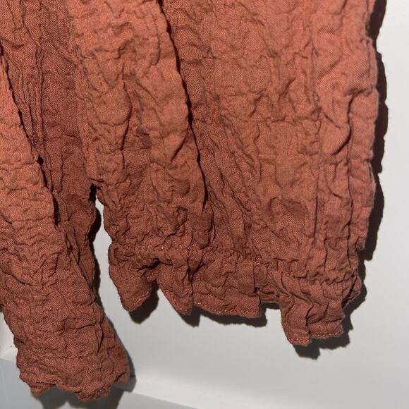 Zara textured crinkled weave ruffled shirt Small - Picture 7 of 8